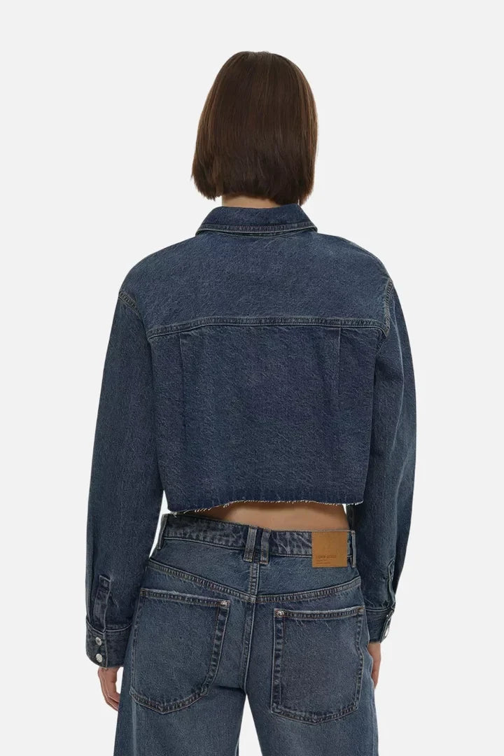 Cropped denim shirt