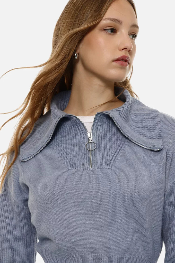 Zip neck jumper